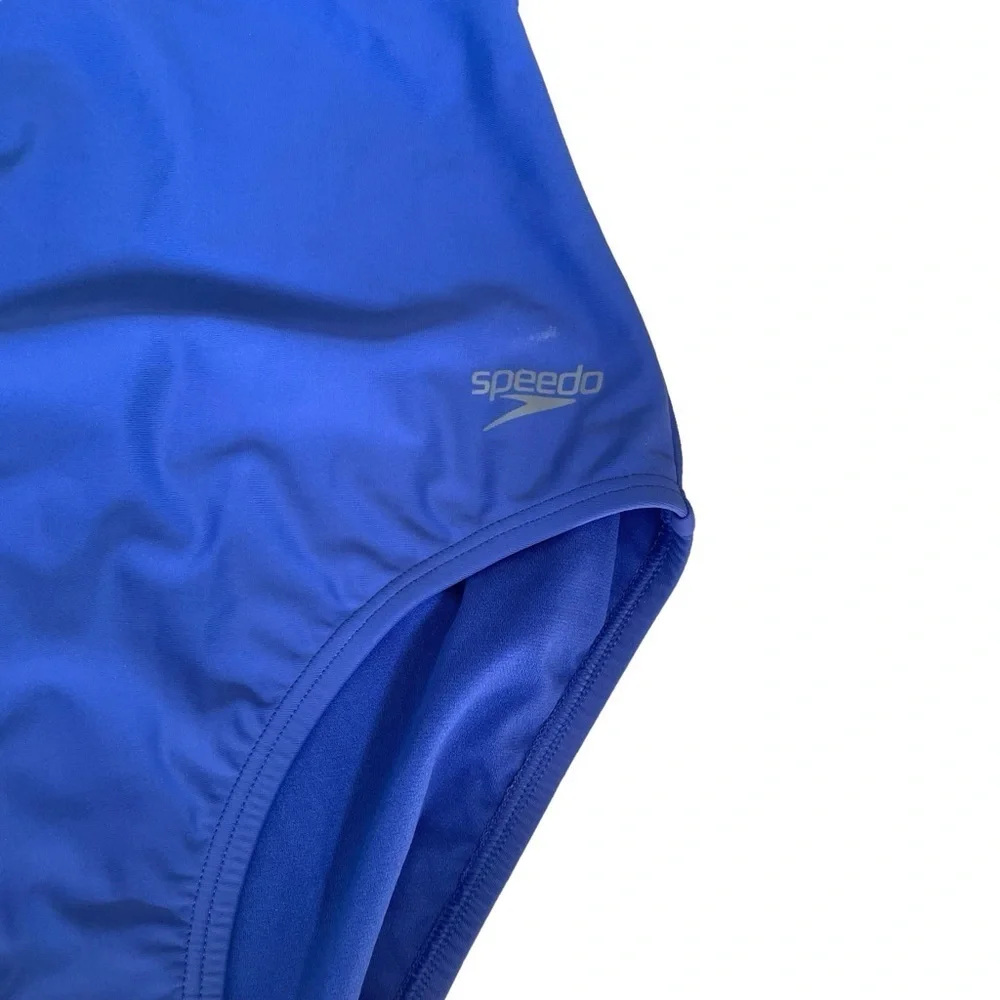 SPEEDO Halter One Piece Bathing Suit Royal Blue 6